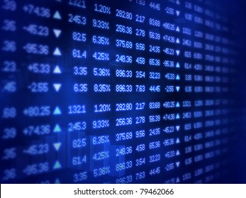 Blue Stock Market Ticker Board