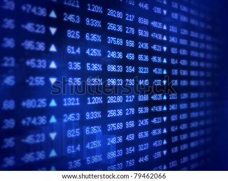 Blue Stock Market Ticker Board