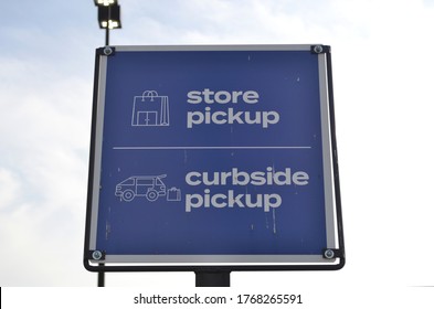 Blue Store Pickup Curbside Pickup Signage Outdoors