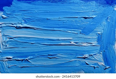 Blue strokes of oil paint. Stock background with touches of creativity. Abstract color with drawing texture. - Powered by Shutterstock