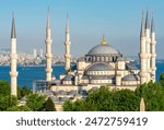 Blue or Sultan Ahmed mosque in center of Istanbul, Turkey