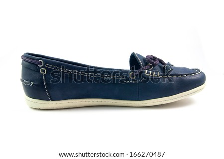blue summer shoes on a white background