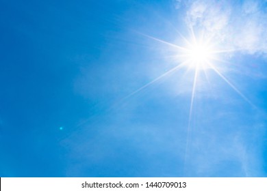 The blue summer sky with white fluffy clouds. Photo from window on the airplane. - Shutterstock ID 1440709013
