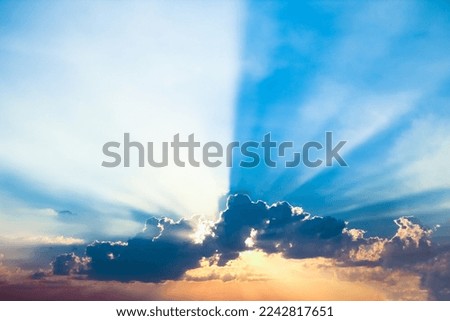 blue sunset sky reflection background