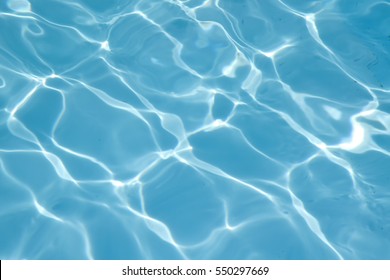 Blue swimming pool rippled water detail background