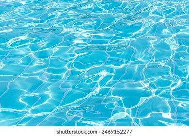 Blue swimming pool water surface and ripple wave background. Summer abstract reflection caustics in swimming pool. - Powered by Shutterstock