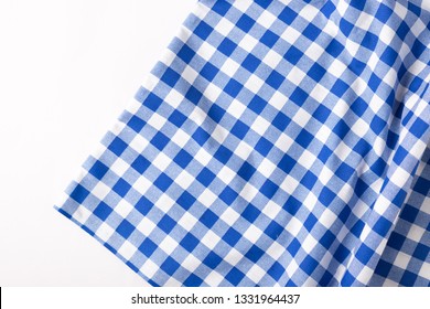 blue table cloth texture on white background