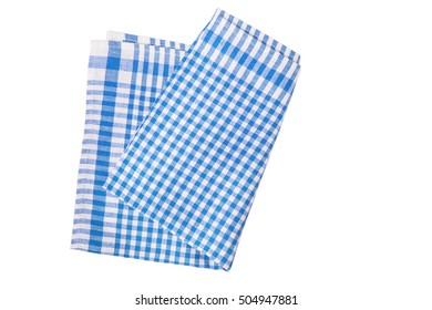 Blue Table Napkin (towel) On White Background Isolated