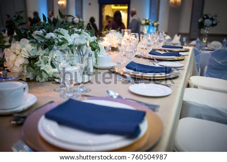 Blue table setting
