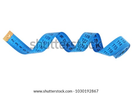 blue tape centimeter isolate on white background