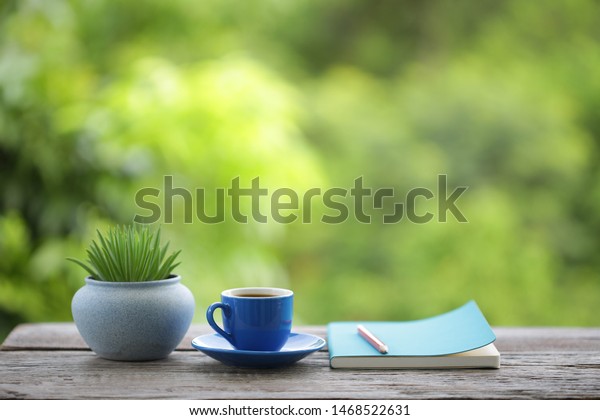 Blue Tea Cup Small Plant Pot Stock Photo Edit Now 1468522631