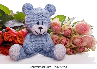 pink and blue teddy