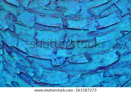 Blue texture, background of acrylic painting