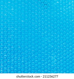 Blue Texture Of Bubble Wrap On Water Close Up