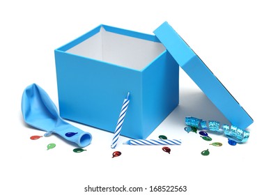 A Blue Themed Birthday Gift Box.