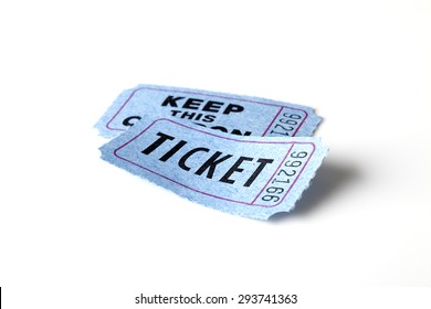 Blue Ticket On White Background