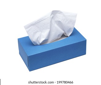 Blue Tissue box with a clipping path