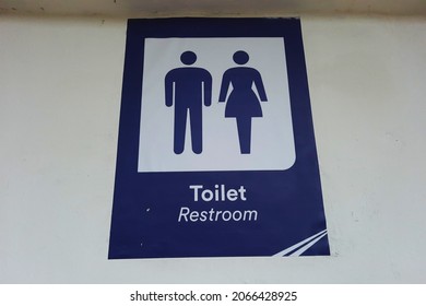 Blue Toilet Restroom Sign Indonesia Woman Stock Photo 2066428925 ...