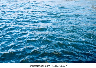 Blue Tones Water Waves Surface as Background