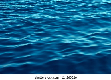 Blue Tones Water Waves Surface as Background