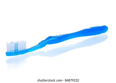 Blue Tooth Brush Isolated On A White Background