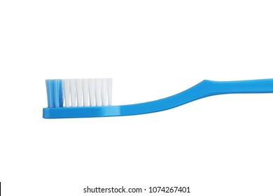 Blue Toothbrush Isolated On White Background Stock Photo 1074267401 ...