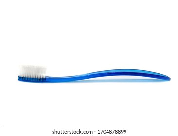 Blue Toothbrush Isolated On A White Background.