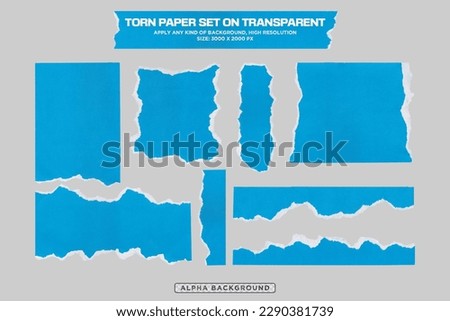 Blue torn paper background PSD