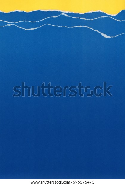 Blue torn paper, sea surf paper application,\
abstract color background