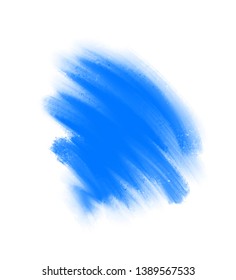 Blue touch, brushstroke - digital illustration on white background