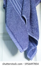 Blue Towel On A White Door