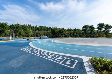 Blue Track In City Park