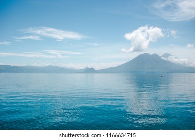 Blue, Tranquil Beauty Of Lake Atitlán In Guatemala