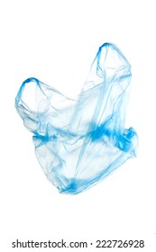 A Blue Transparent Plastic Bag Floating