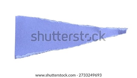 Blue triangular paper corner White background