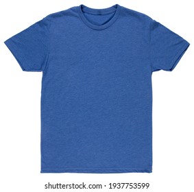 Blue t-shirt blank with room for text, logo or design.