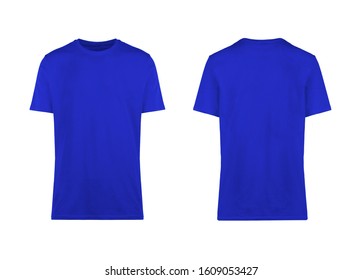 Blue Tshirt Front Back View Clothes Stock Photo 1609053427 | Shutterstock