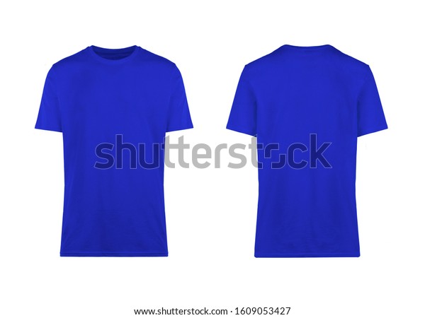 Blue Tshirt Front Back View Clothes Stock Photo 1609053427 | Shutterstock