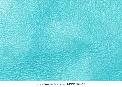 Blue Turquoise Leather Texture Background. Skin Pattern For Manufacturing Of Luxury Shoes, Clothes, Bags And Fashion.