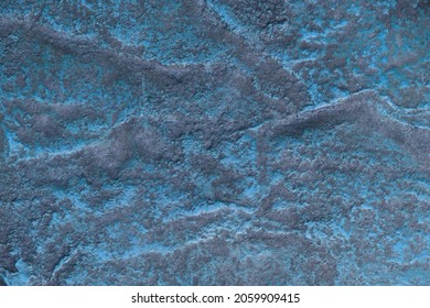 Blue turquoise slate stone wall texture background in natural pattern for decorative interior and exterior.
