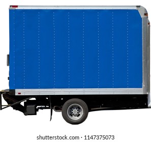 Blue Two-wheel Utility Trailer. Isolated.