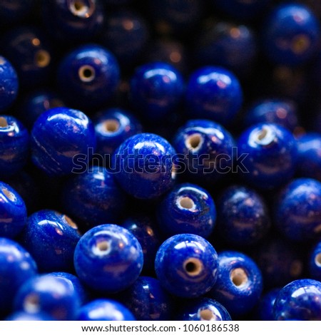 Blue unstrung beads