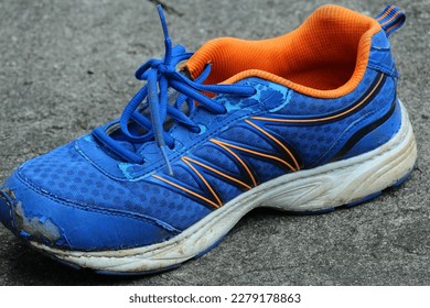 blue used sport shoes, broken - Shutterstock ID 2279178863