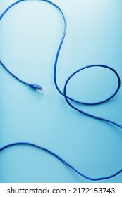 Blue UTP Internet Cable Isolated On A Blue Background Ethernet Cord