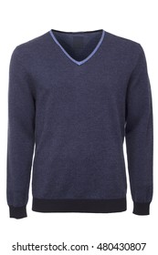 Blue V Neck  Sweater