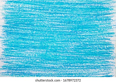 blue vax color  crayon on white paper background texture