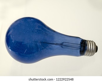Blue Vintage Flashbulb On White Background Stock Photo 1222922548