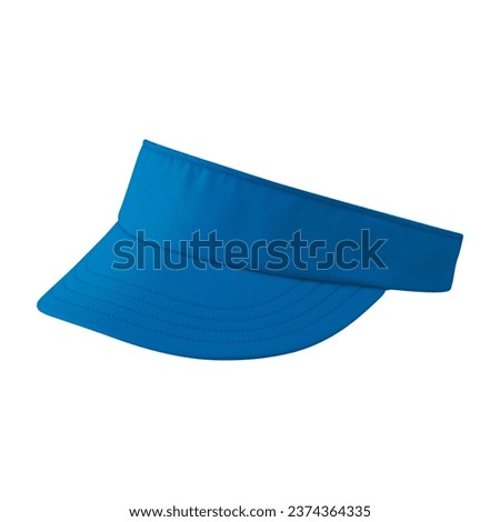 Blue visor cap isolated on white background.
Mockup blue visor baseball cap for design.
Blue visor running hat.
Visor golf hat.
Blue hat. Hip hop cap.