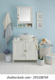 Blue Wall  Clear Bathroom Style

