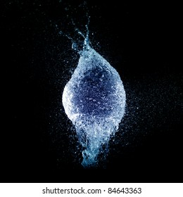 Blue Water Balloon Bomb Explosion